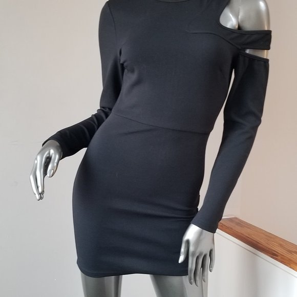 Black sexy tight fitted mini dress - Picture 2 of 4